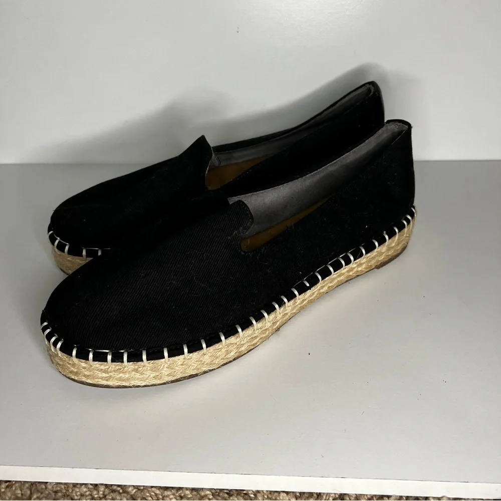 Joie Cara Black‎ Canvas Platform Espadrille Shoes